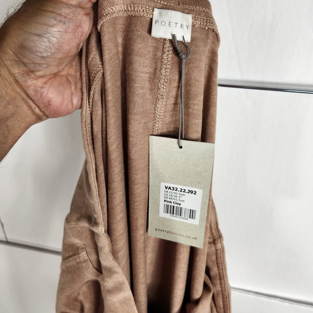 Poetry Maxi Skirt Womens Size 18‎ Knit A-Line Hemp Cotton Garment Dyed Pink Clay - Picture 7 of 14